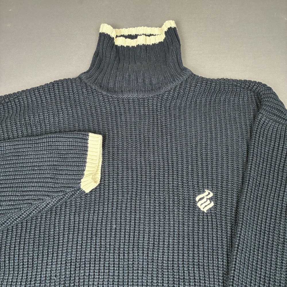 Rocawear Knit Turtleneck Sweater Men's Size XXL Navy Blue Y2K